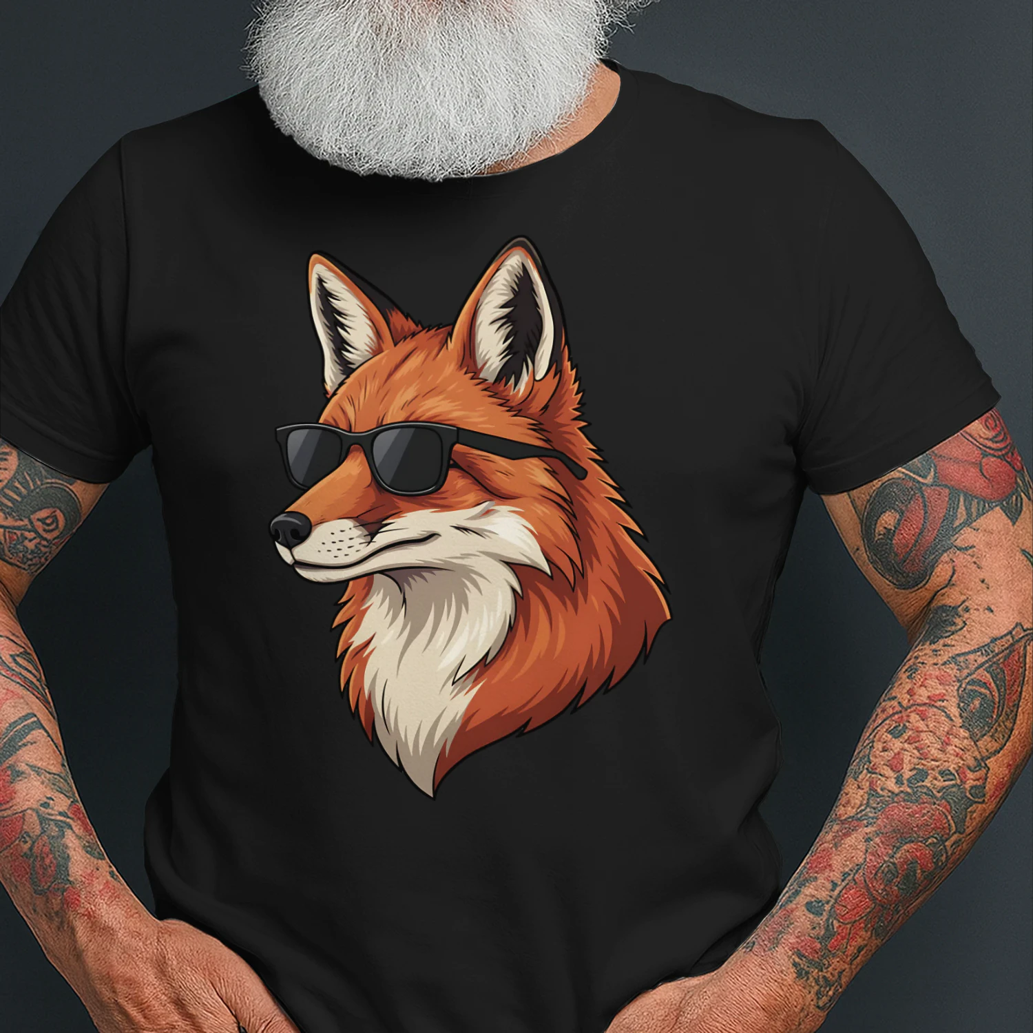 Cool Red Fox Wearing Black Sunglasses Retro Wildlife Graphic