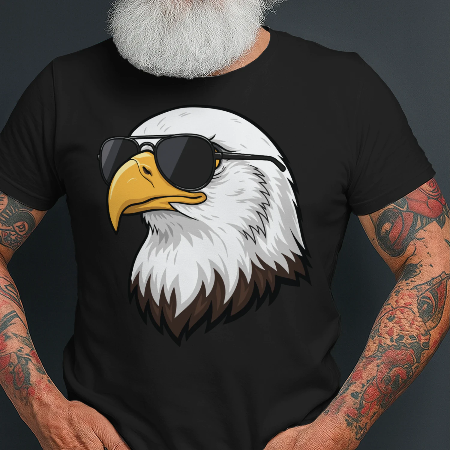 Cool Bald Eagle Wearing Black Aviator Sunglasses Patriotic Graphic