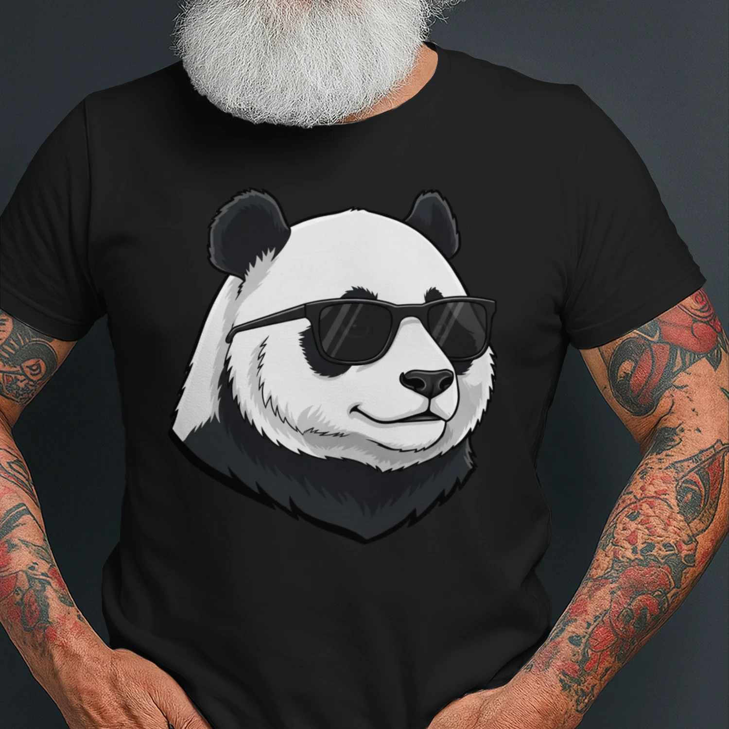 Cool Panda Wearing Black Sunglasses Retro Cute Animal Graphic