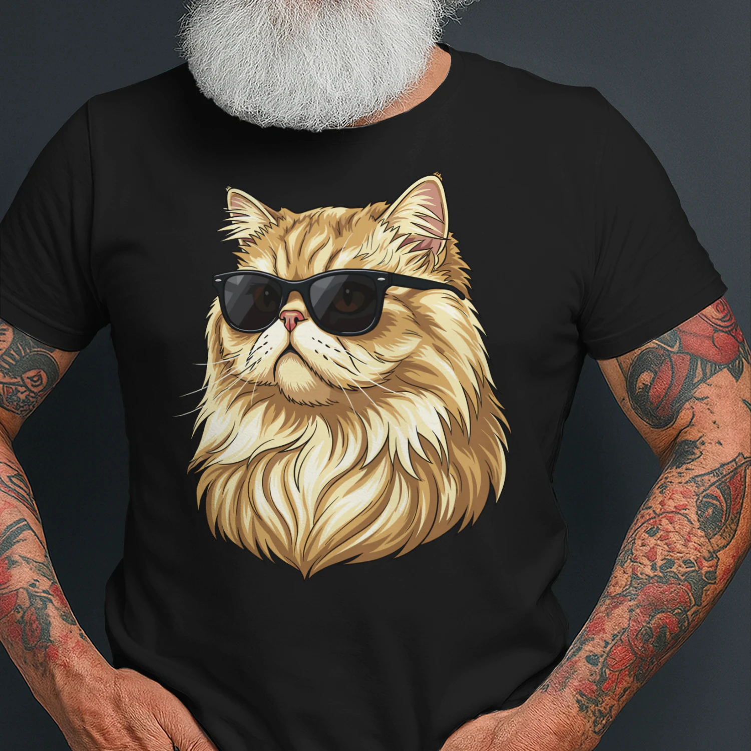 Cool Persian Cat Wearing Sunglasses Retro Cute Pet Graphic