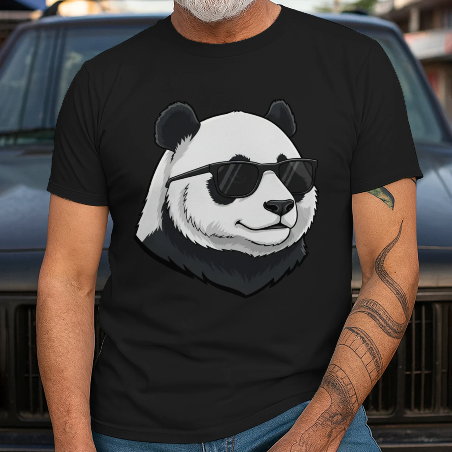 Cool Panda Wearing Black Sunglasses Retro Cute Animal Graphic