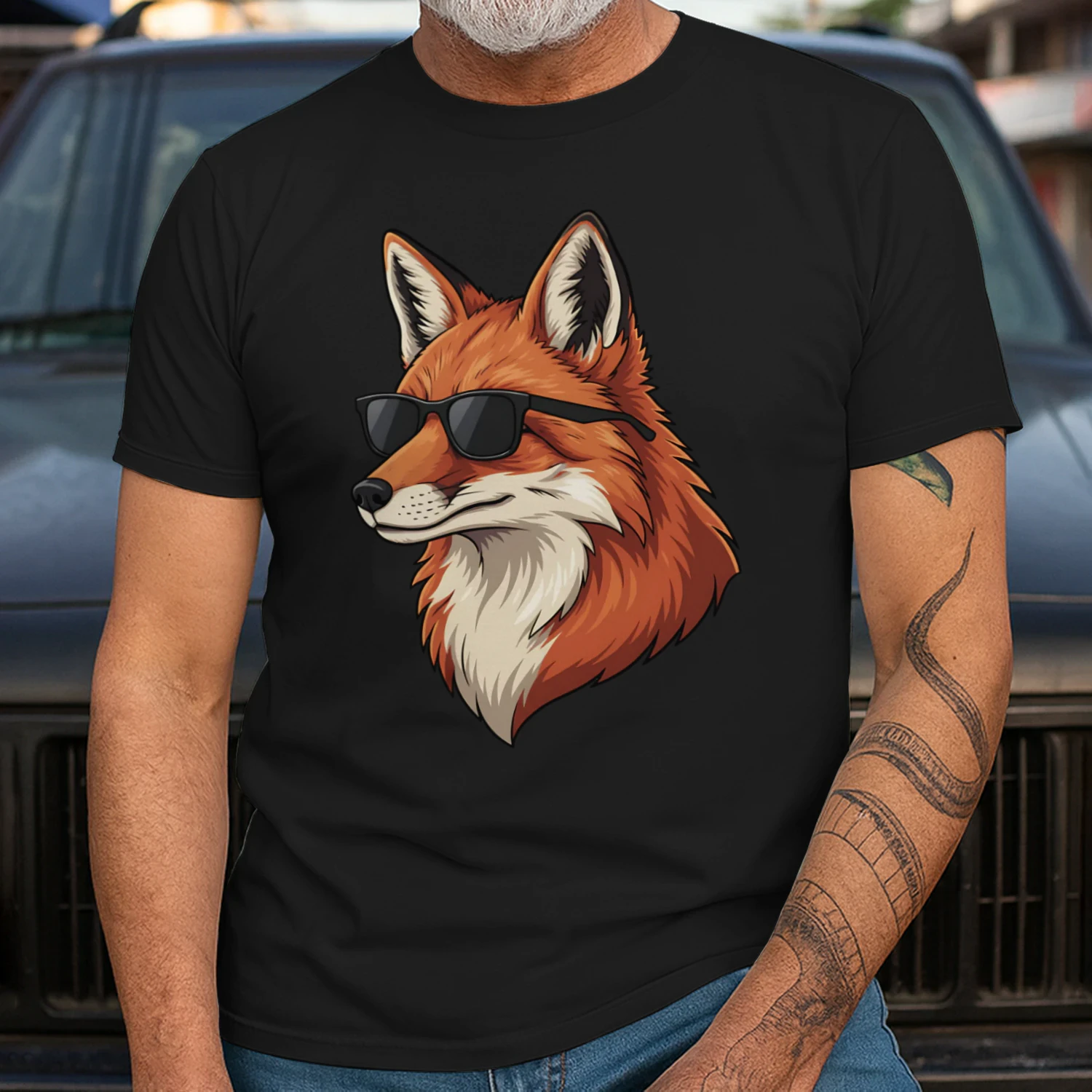 Cool Red Fox Wearing Black Sunglasses Retro Wildlife Graphic