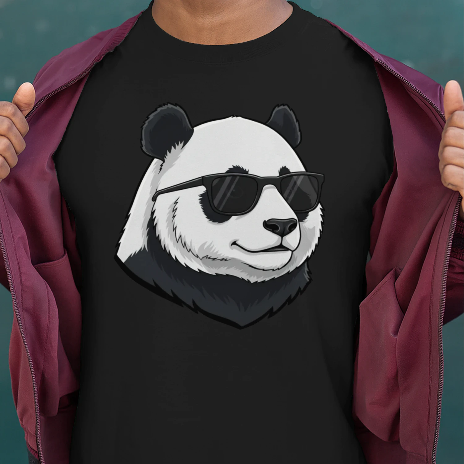 Cool Panda Wearing Black Sunglasses Retro Cute Animal Graphic