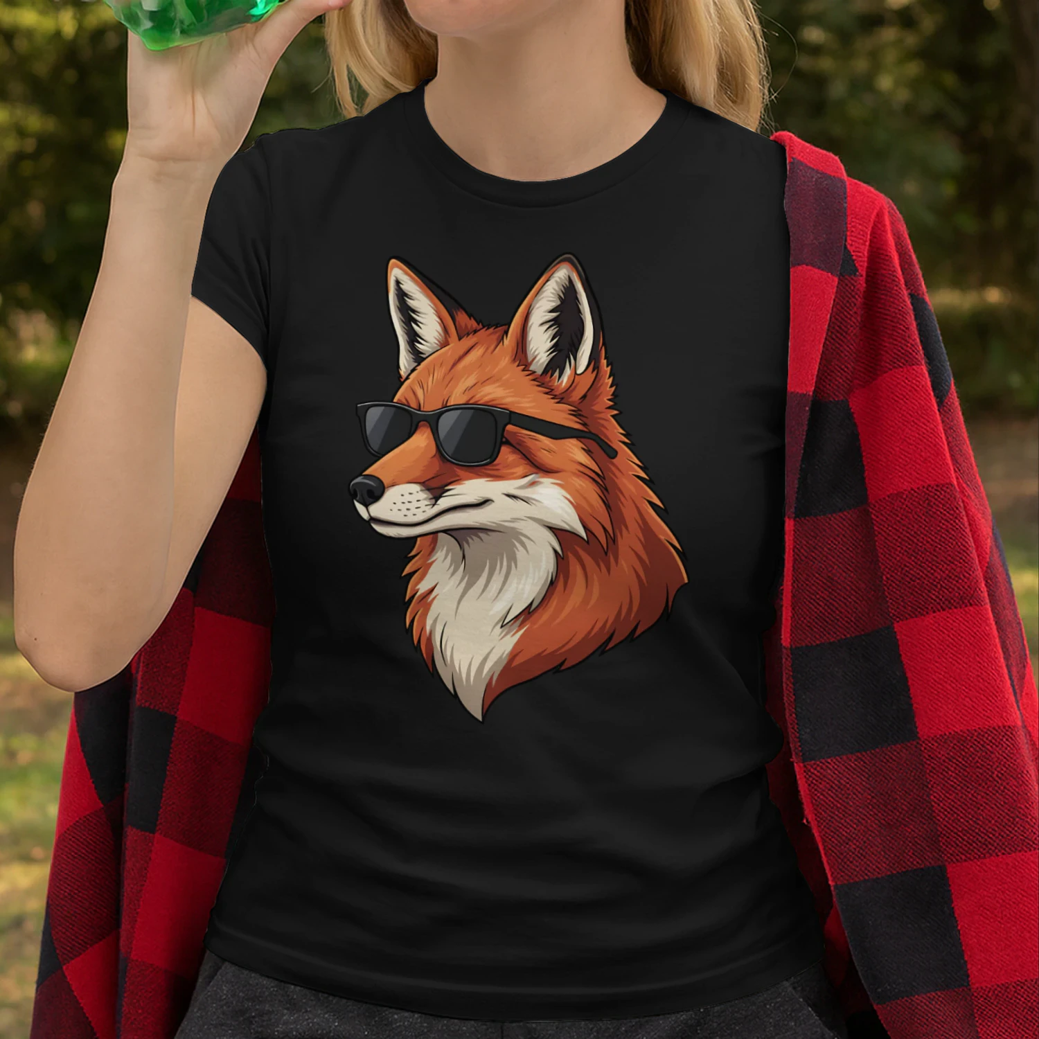 Cool Red Fox Wearing Black Sunglasses Retro Wildlife Graphic