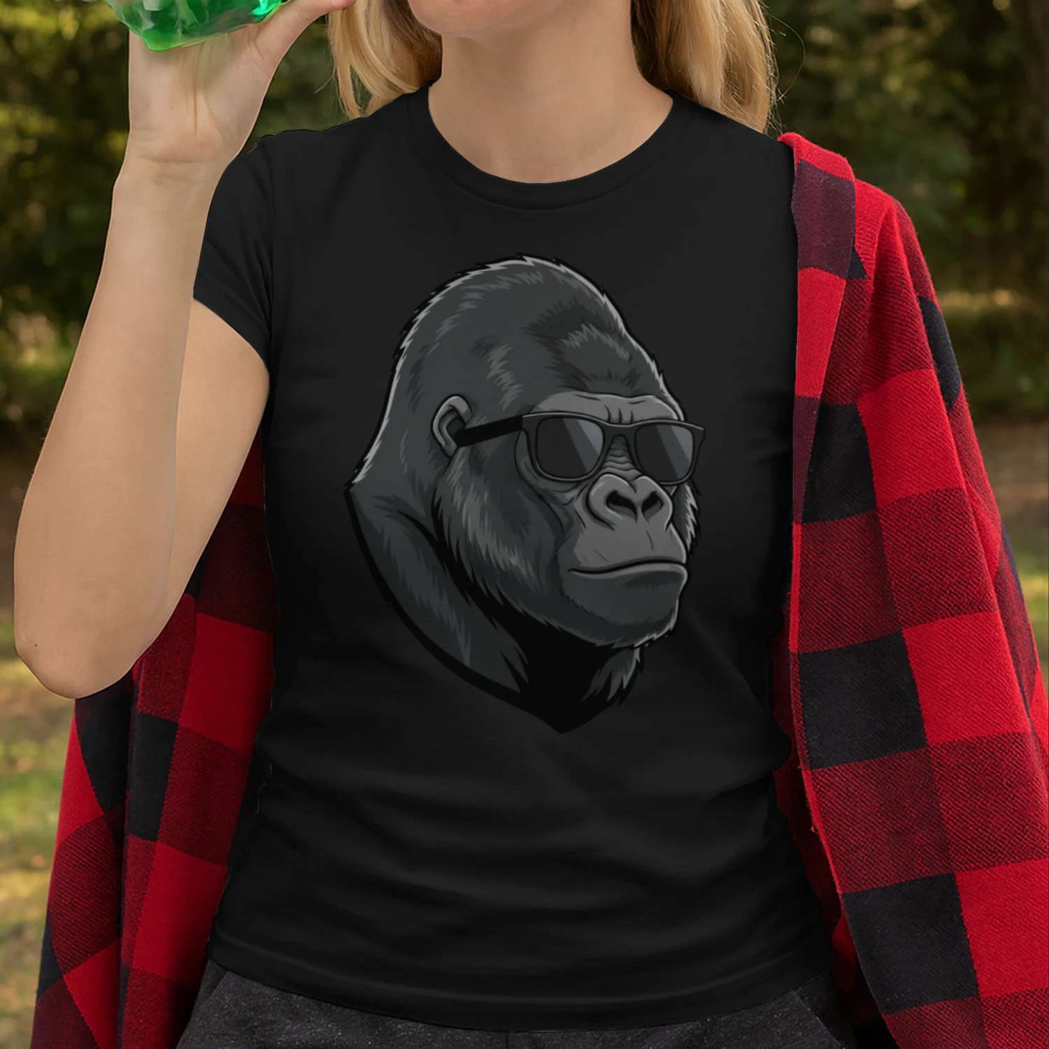 Cool Gorilla Wearing Black Sunglasses Retro Silverback Graphic