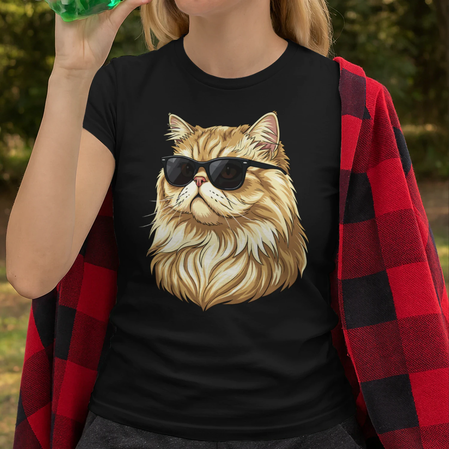 Cool Persian Cat Wearing Sunglasses Retro Cute Pet Graphic