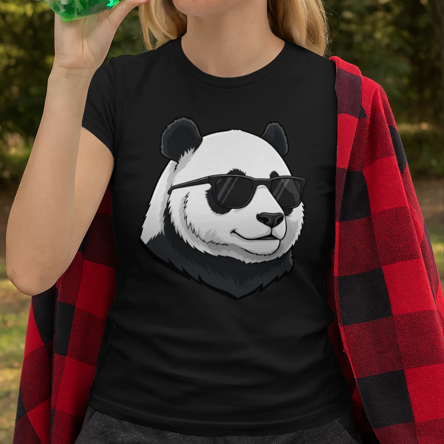 Cool Panda Wearing Black Sunglasses Retro Cute Animal Graphic