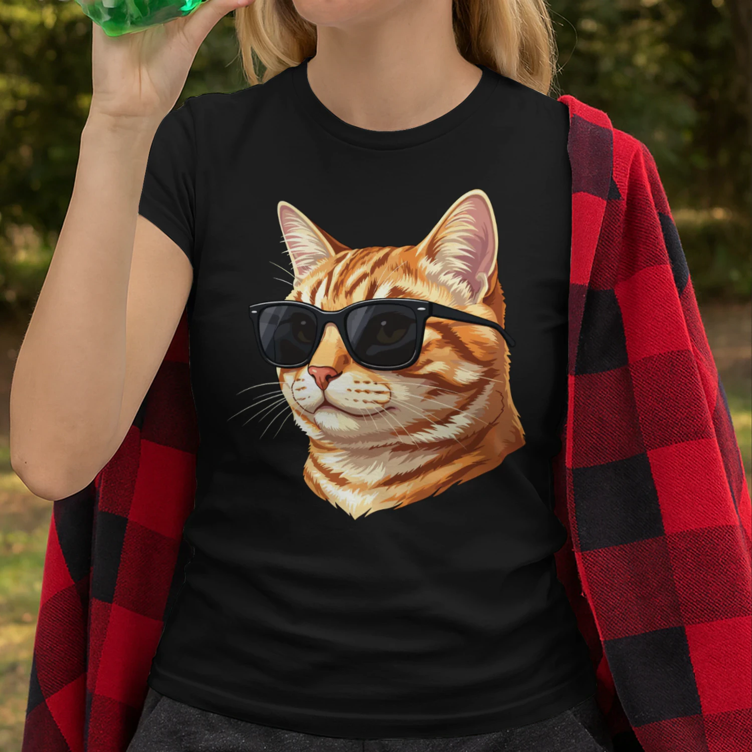 Cool Orange Tabby Cat Wearing Sunglasses Retro Cute Pet Graphic