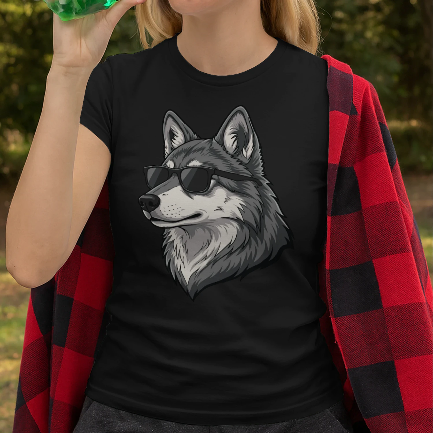 Cool Wolf Wearing Black Sunglasses Retro Lone Wolf Graphic