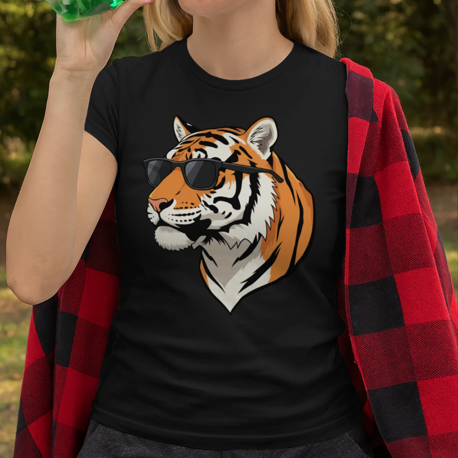 Cool Tiger Wearing Black Sunglasses Retro Wildlife Graphic