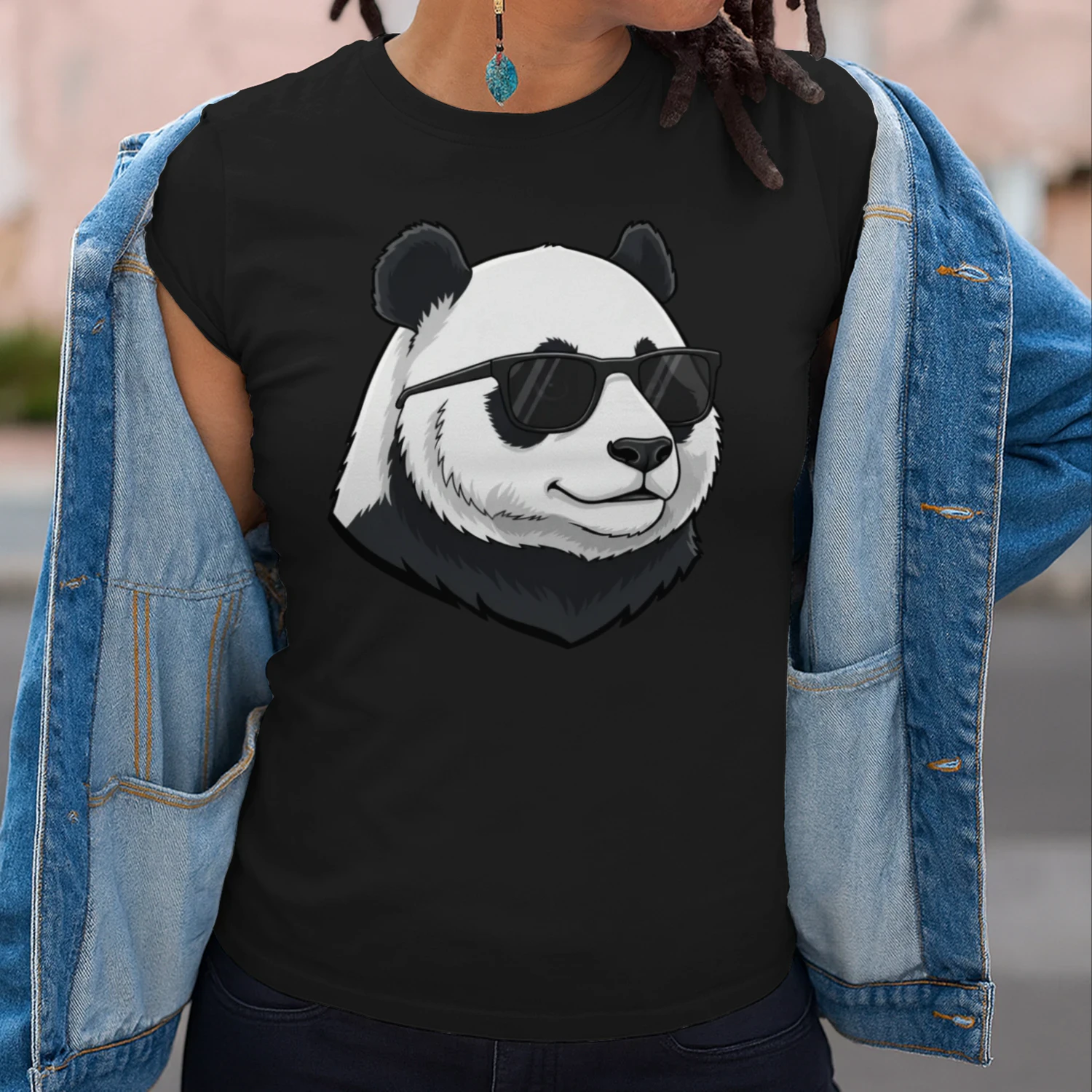 Cool Panda Wearing Black Sunglasses Retro Cute Animal Graphic