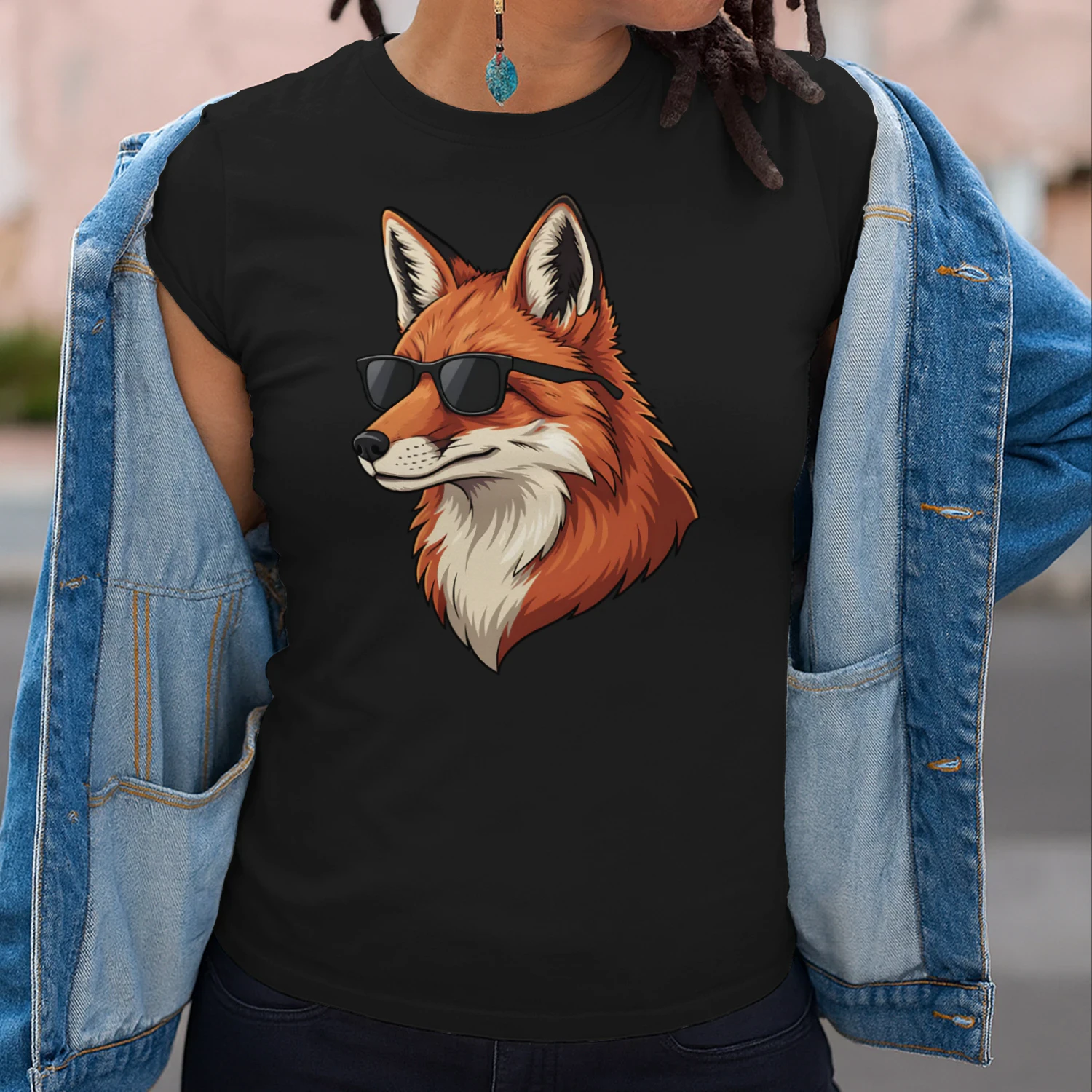 Cool Red Fox Wearing Black Sunglasses Retro Wildlife Graphic