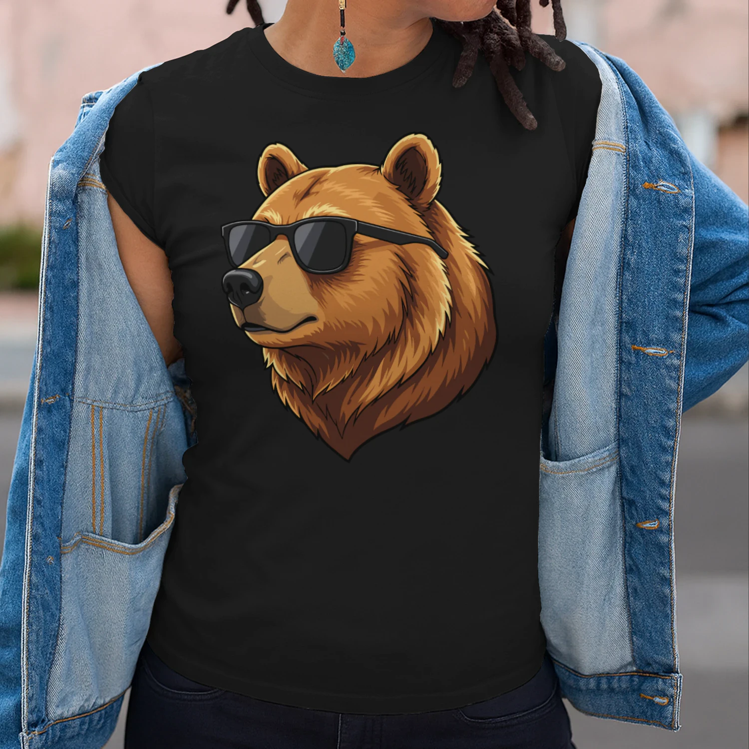 Cool Bear Wearing Black Sunglasses Retro Outdoor Wildlife Graphic