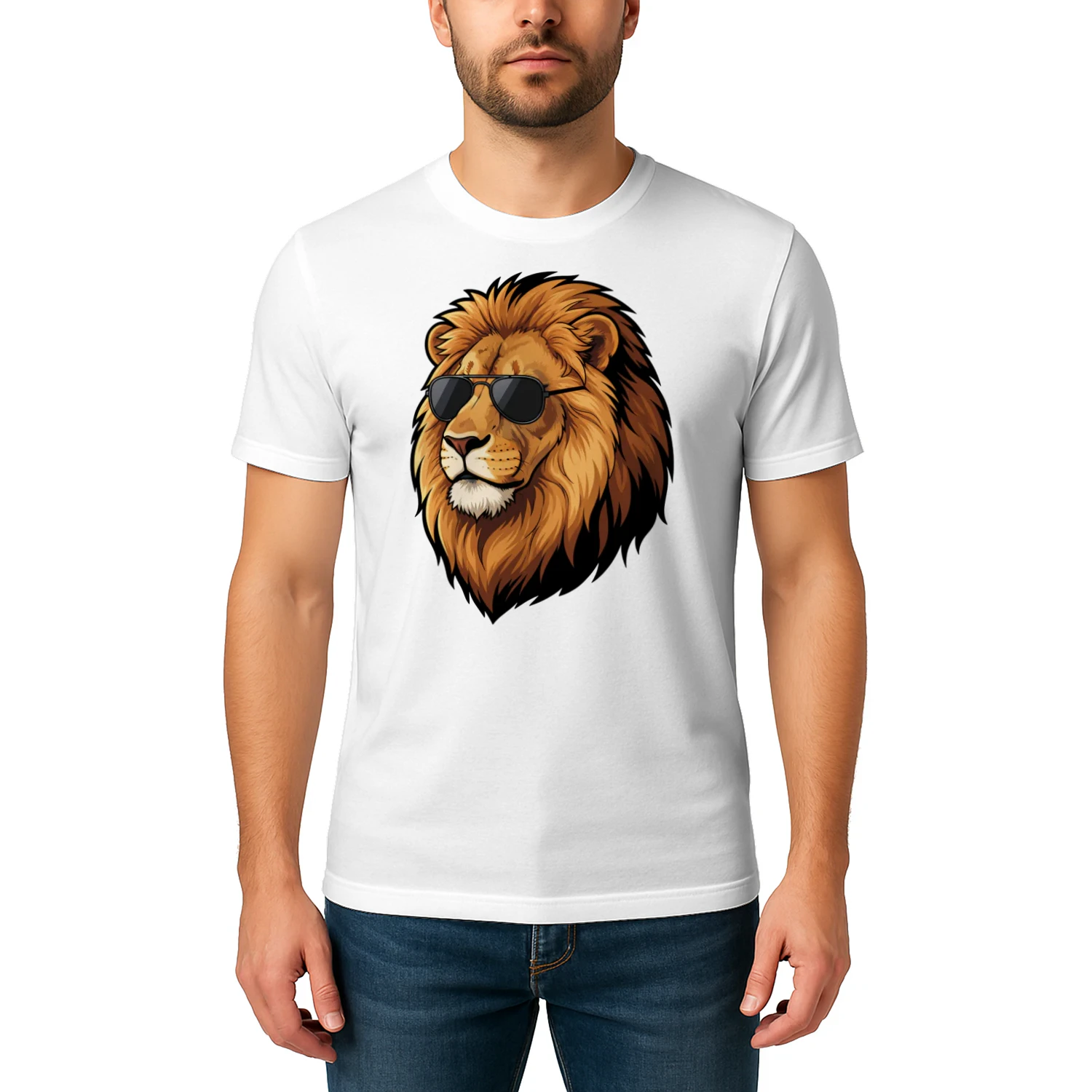 Cool Lion Wearing Black Aviator Sunglasses King Of Jungle Graphic