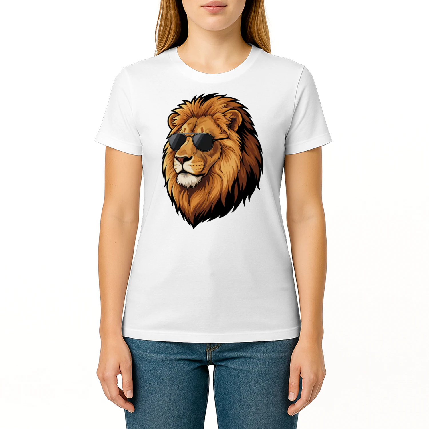 Cool Lion Wearing Black Aviator Sunglasses King Of Jungle Graphic