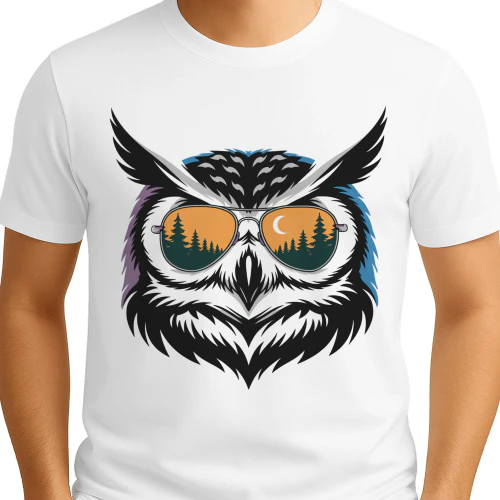 Cool Owl Aviator Sunglasses Vintage Moon Forest Wilderness