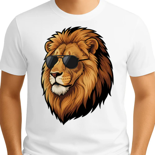 Cool Lion Wearing Black Aviator Sunglasses King Of Jungle Graphic