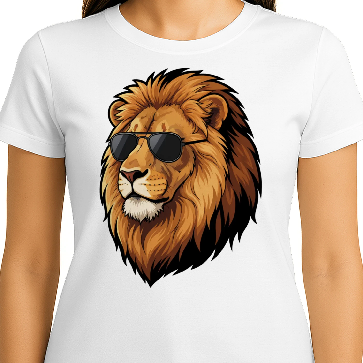 Cool Lion Wearing Black Aviator Sunglasses King Of Jungle Graphic