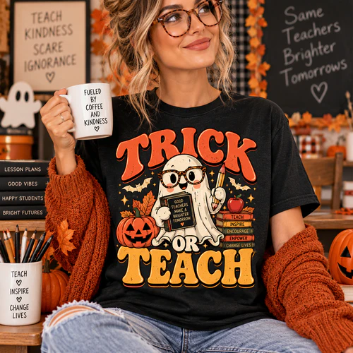 Trick or Teach Halloween Teacher Shirt