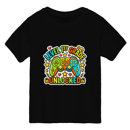 Level 1st Grade Unlocked Gamer Kids T-Shirt