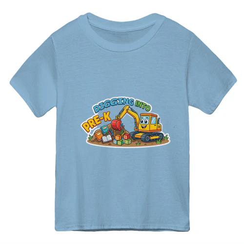 Digging Into Pre-K Excavator Dino Kids T-Shirt