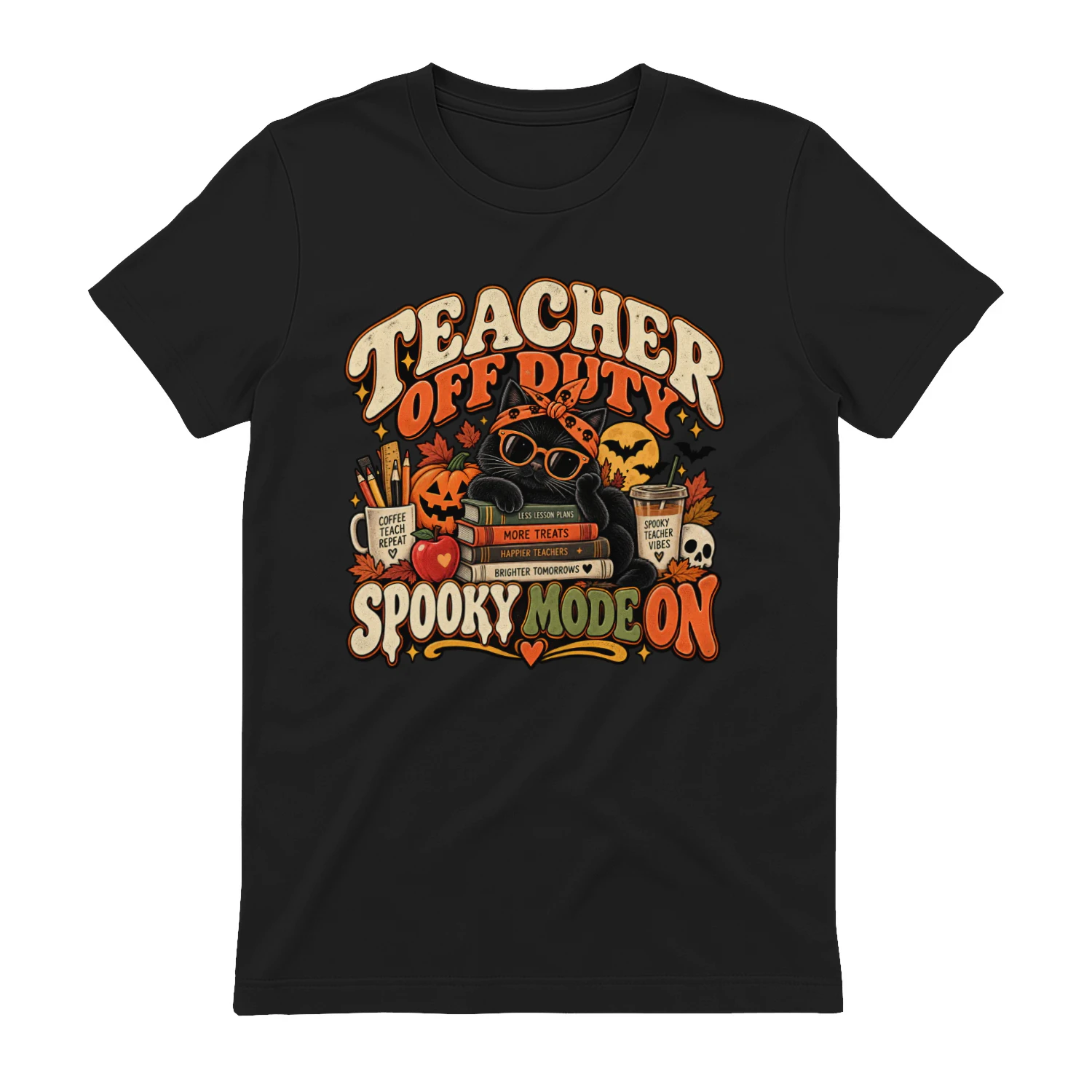 Teacher Off Duty Spooky Mode On Halloween Shirt