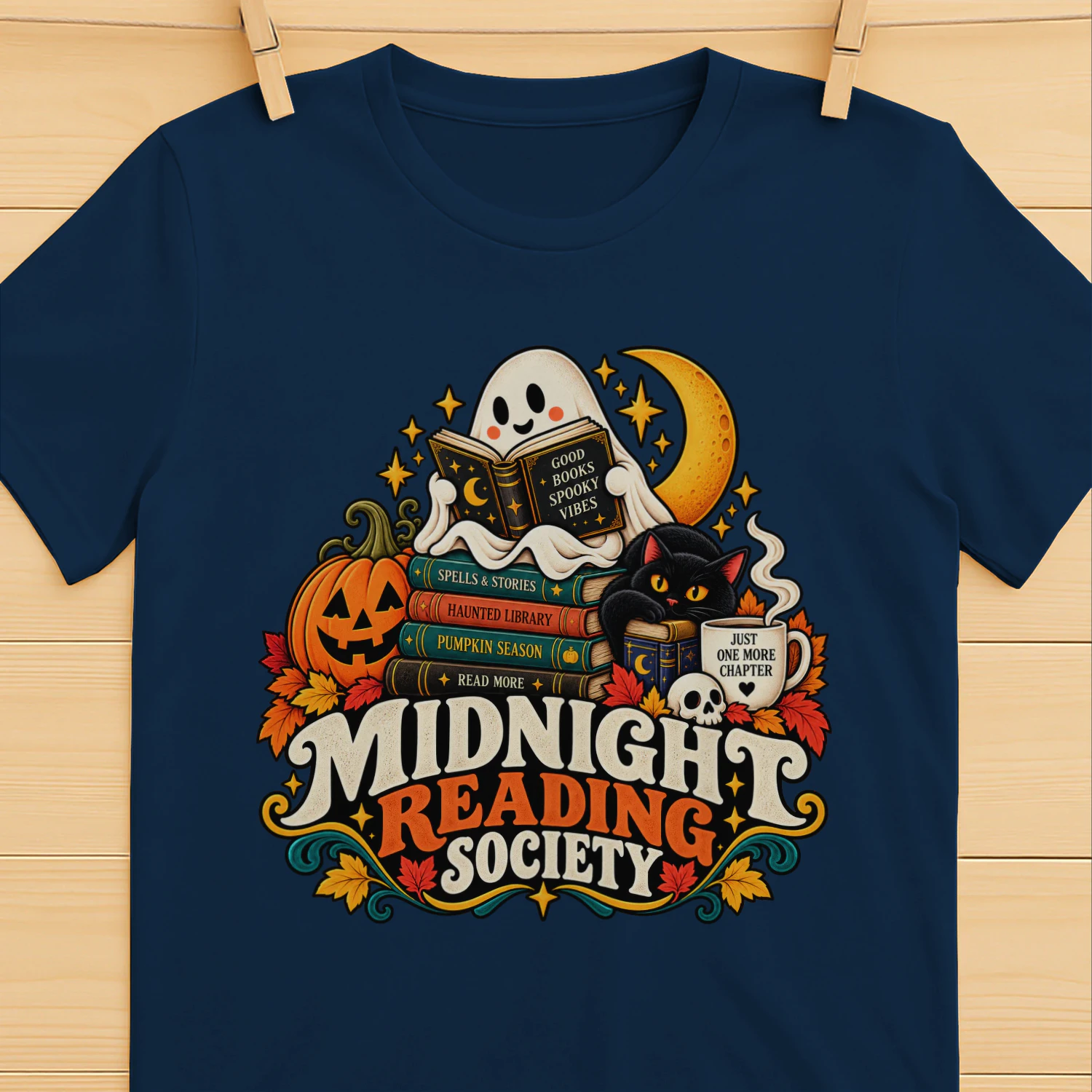 Midnight Reading Society Halloween Book Lover T-Shirt