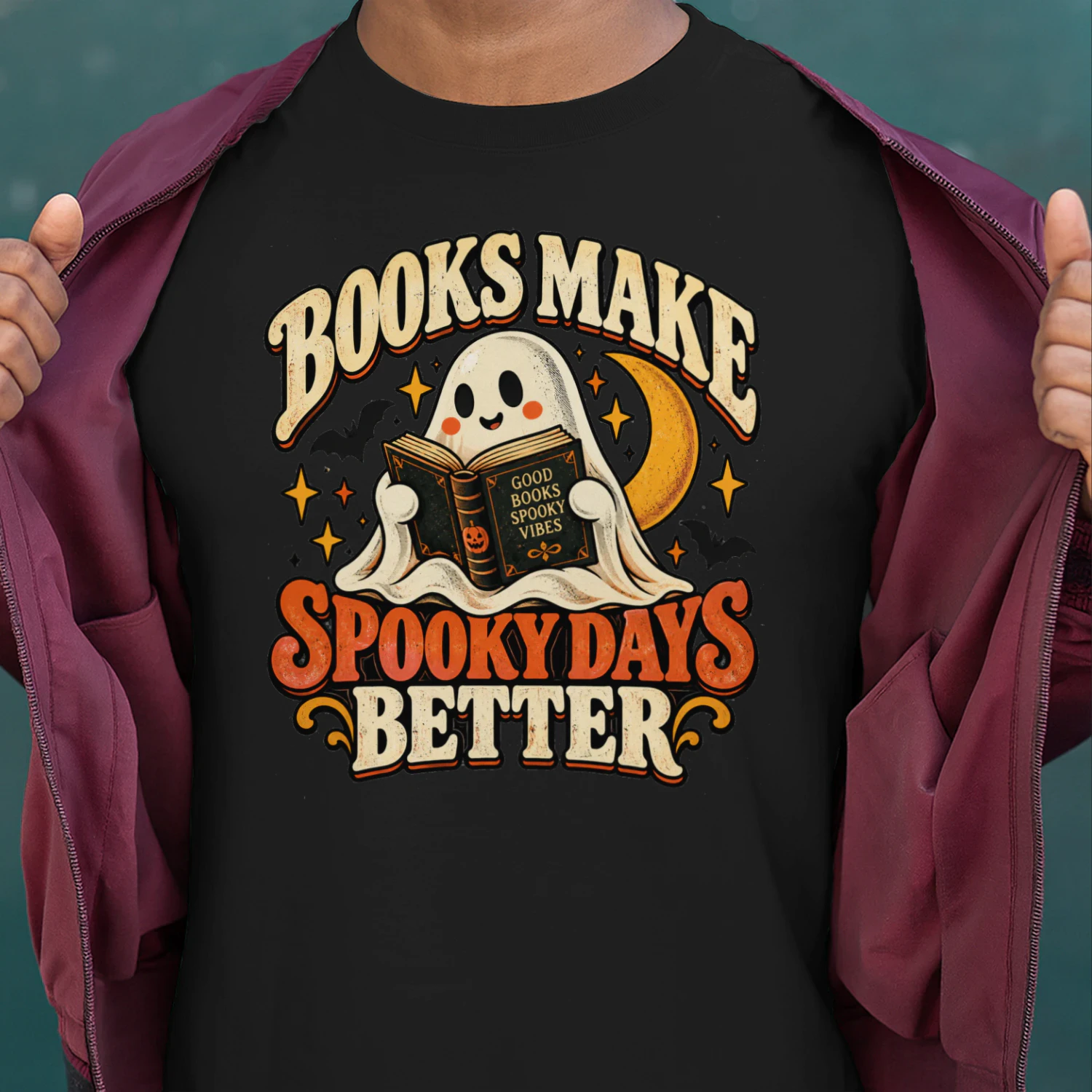 Books Make Spooky Days Better Halloween Reading T-Shirt