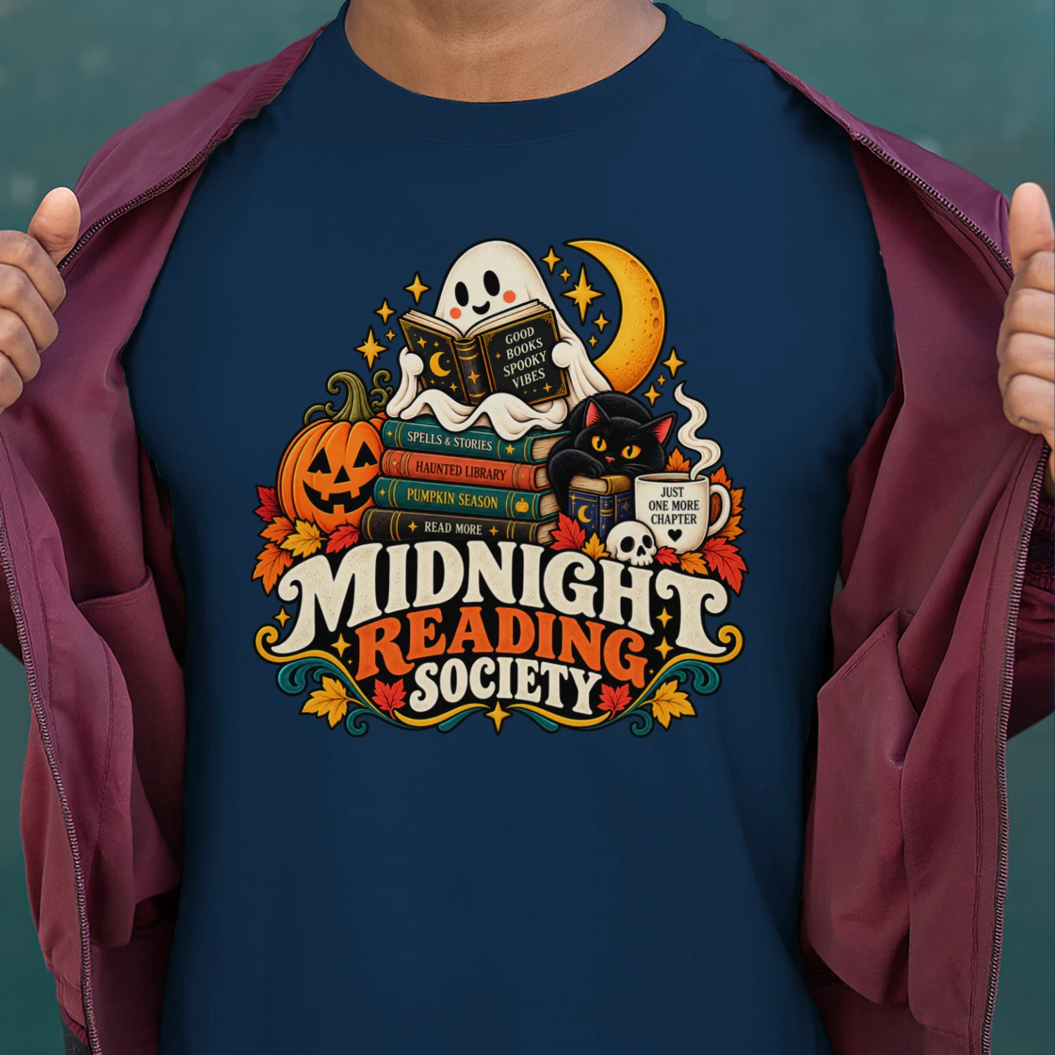Midnight Reading Society Halloween Book Lover T-Shirt