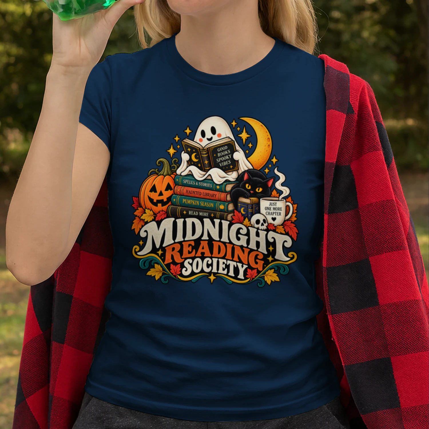 Midnight Reading Society Halloween Book Lover T-Shirt