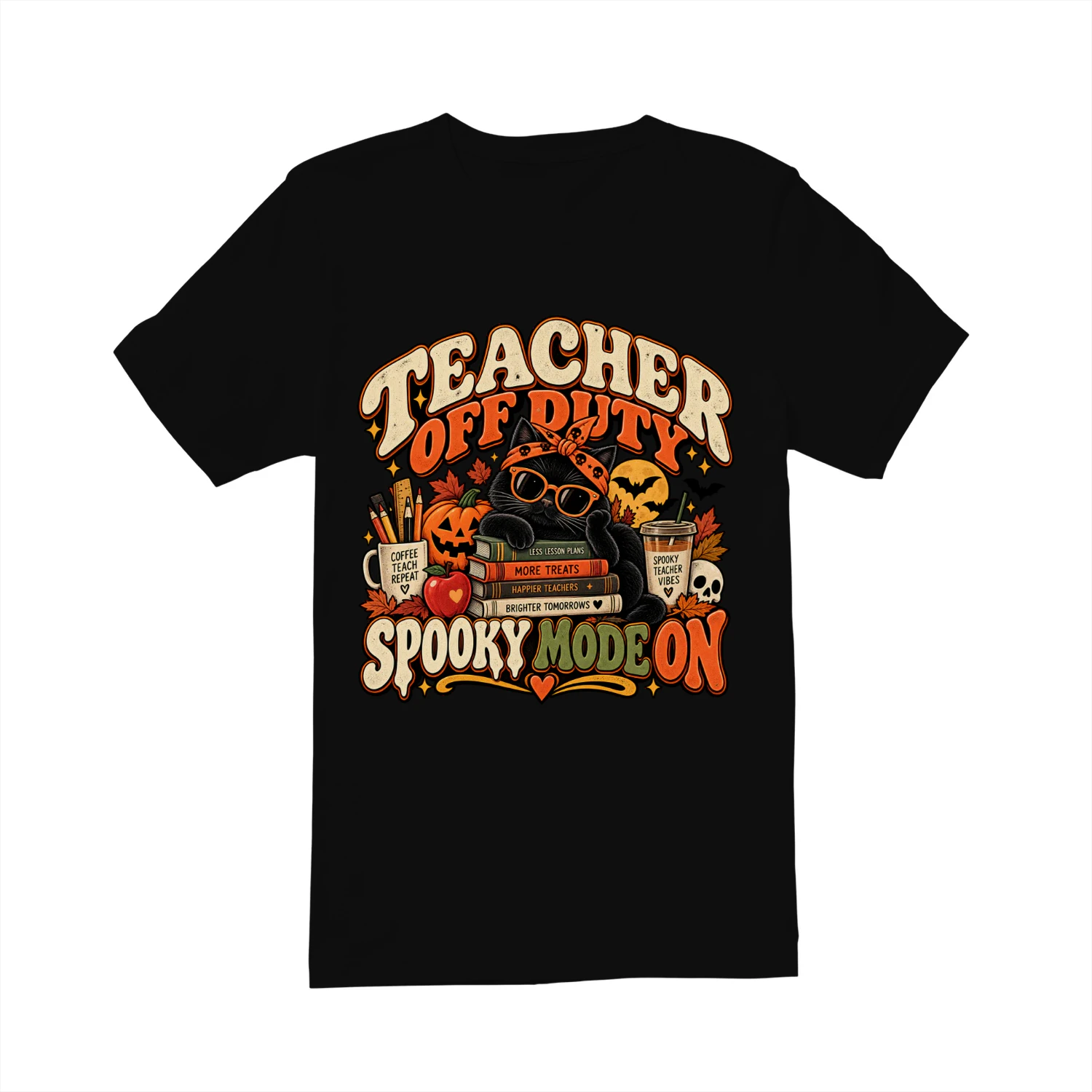 Teacher Off Duty Spooky Mode On Halloween Shirt