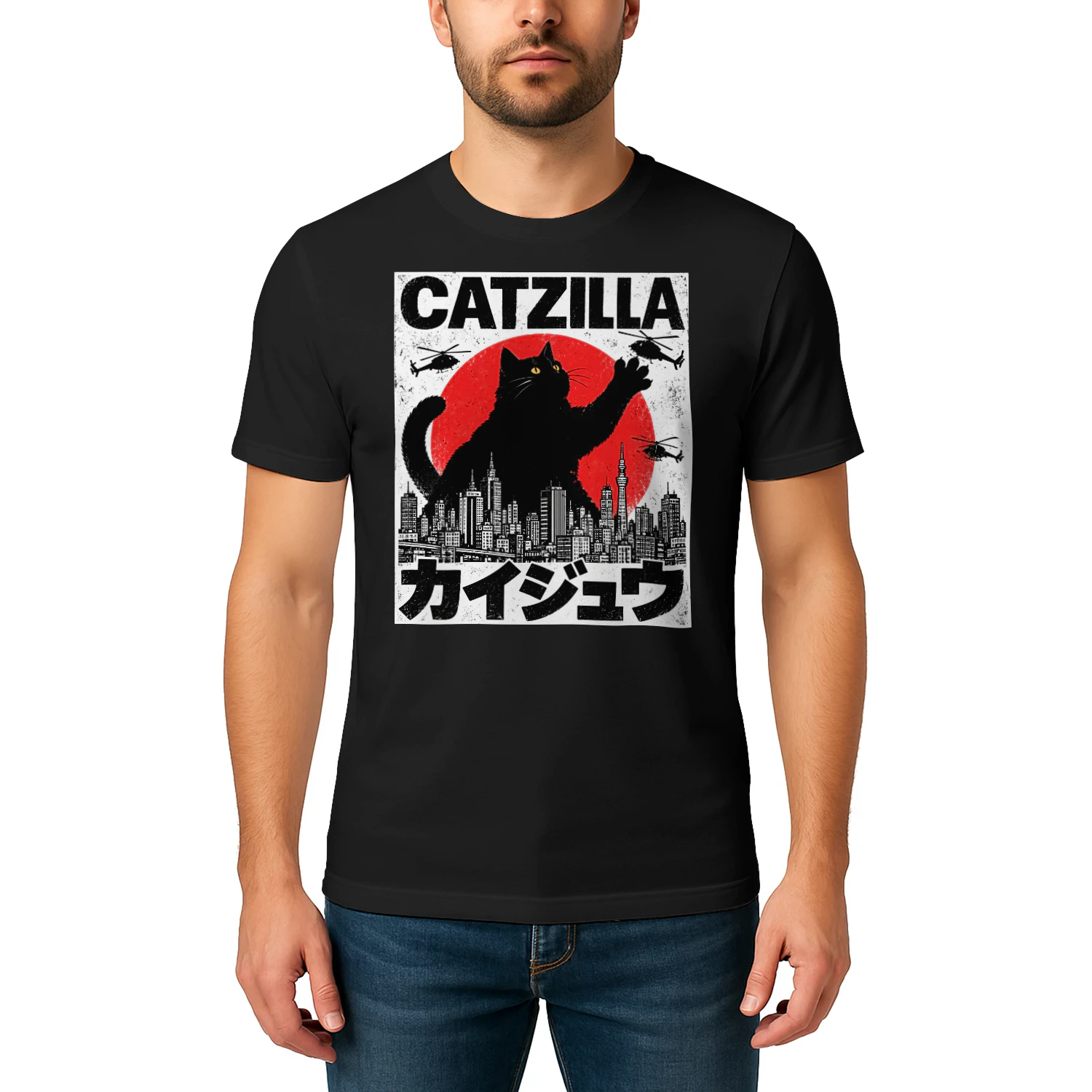 Catzilla Japanese Kaiju Cat T-shirt