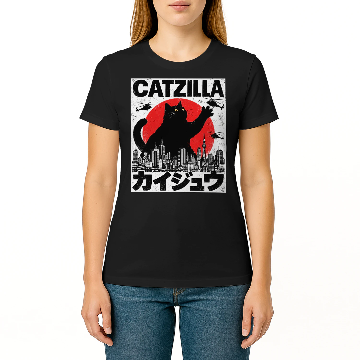 Catzilla Japanese Kaiju Cat T-shirt