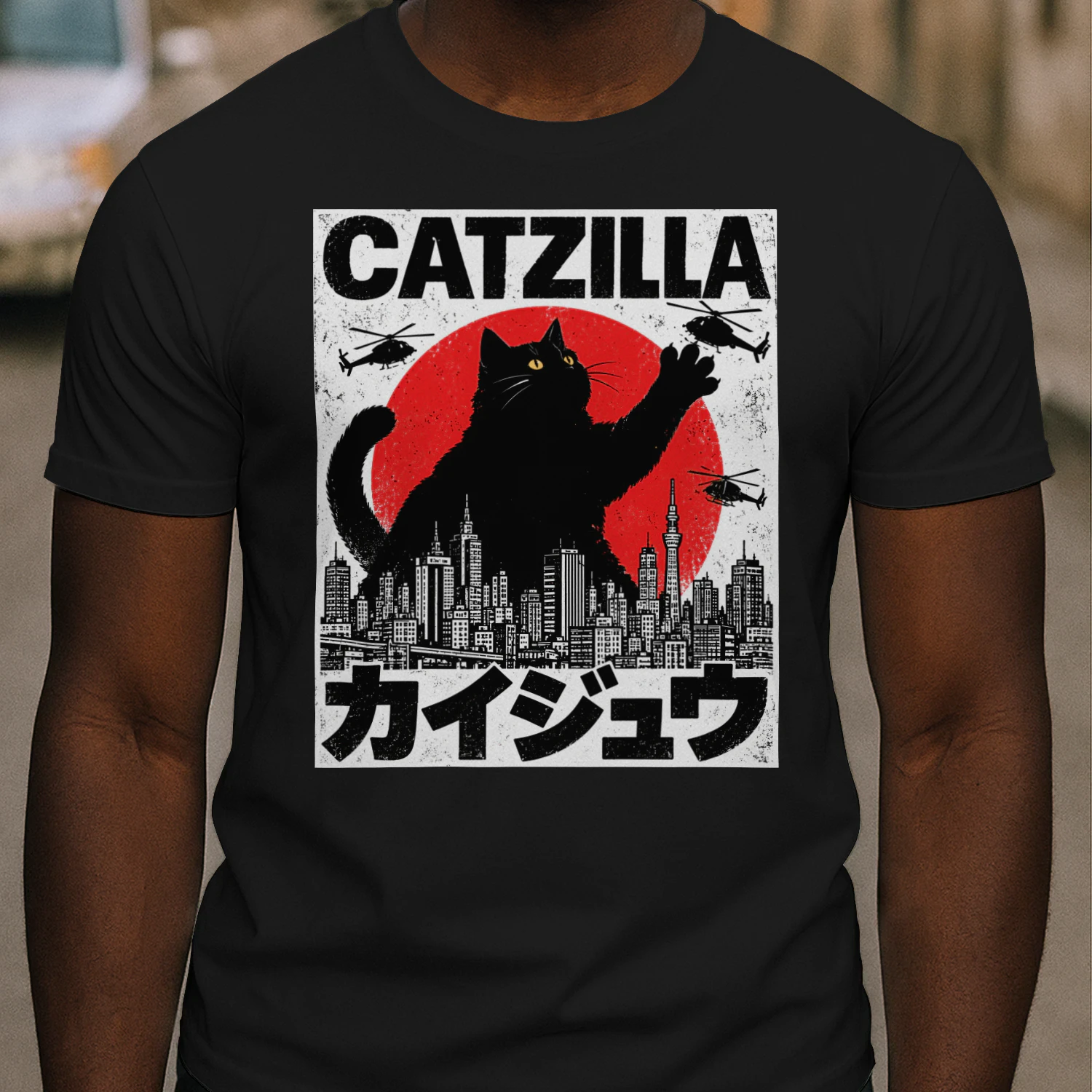 Catzilla Japanese Kaiju Cat T-shirt