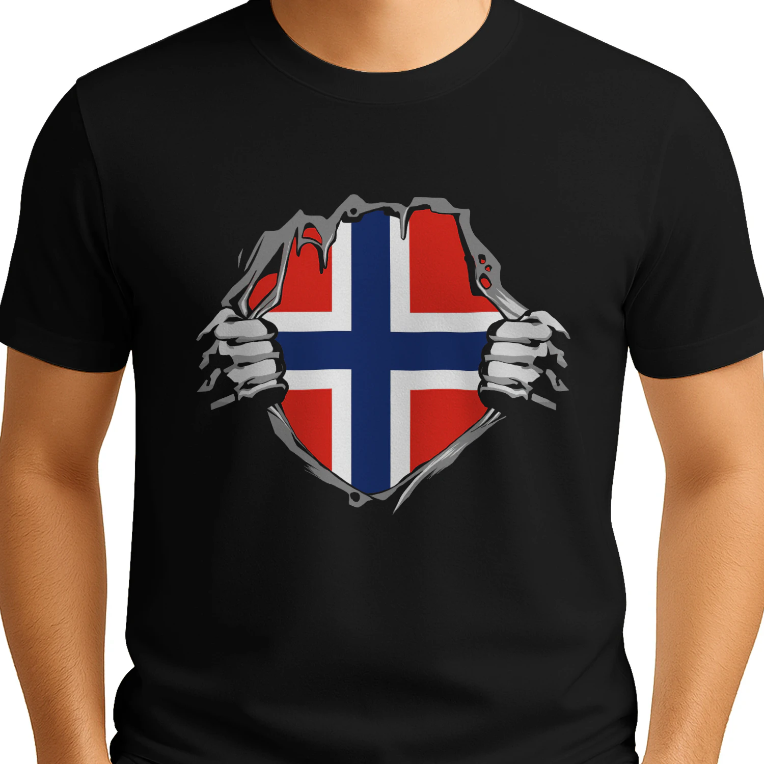 Norsk Til Kjernen – Stolt av Norge T-Skjorte 🇳🇴