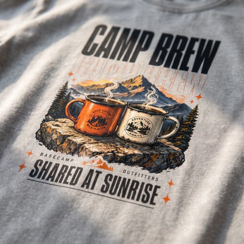 Camp Brew Shared At Sunrise Graphic Tee