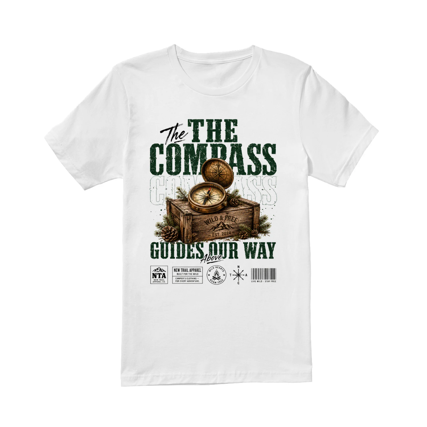 The Compass Guides Our Way Vintage Graphic Tee | New Trail Apparel Co. 