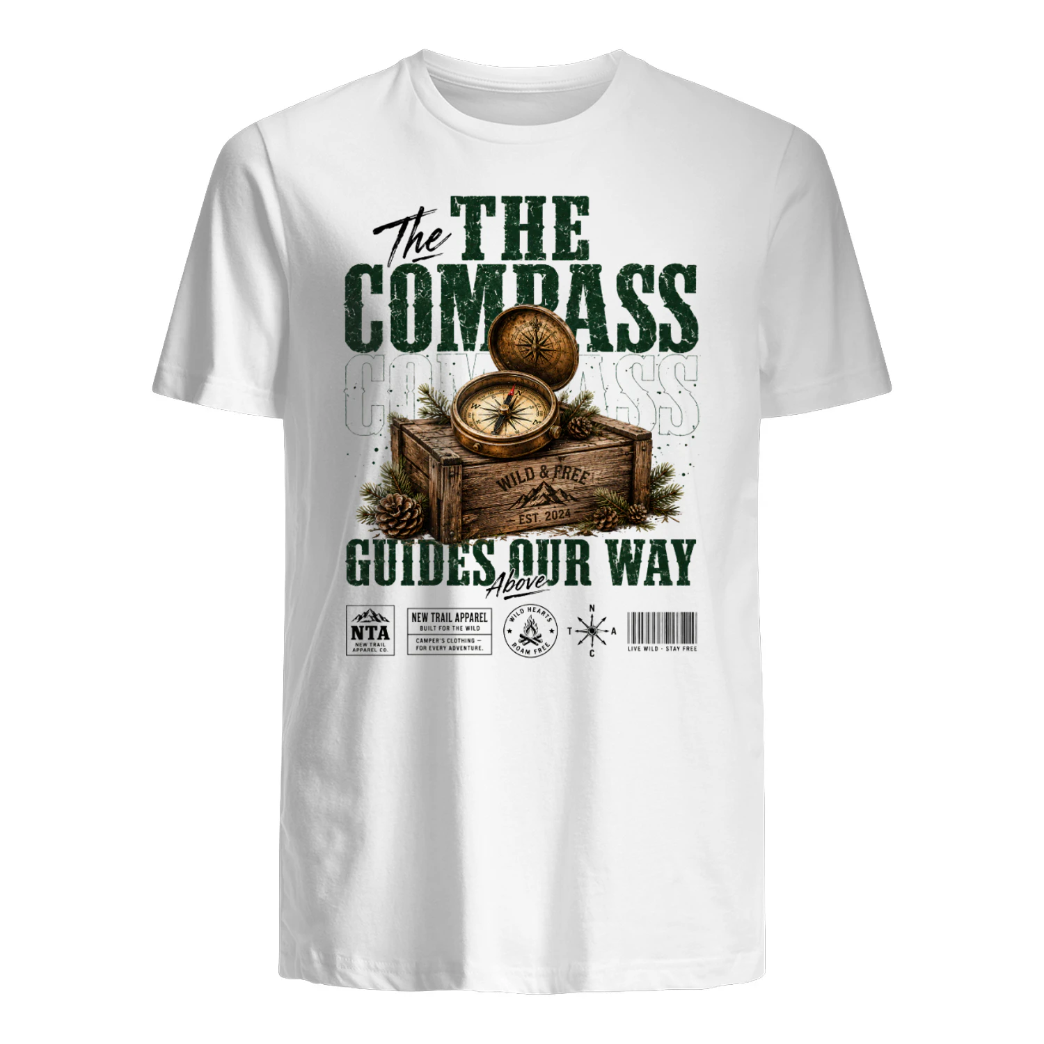 The Compass Guides Our Way Vintage Graphic Tee | New Trail Apparel Co. 