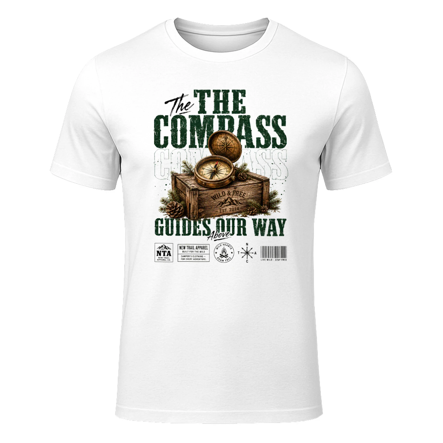 The Compass Guides Our Way Vintage Graphic Tee | New Trail Apparel Co. 