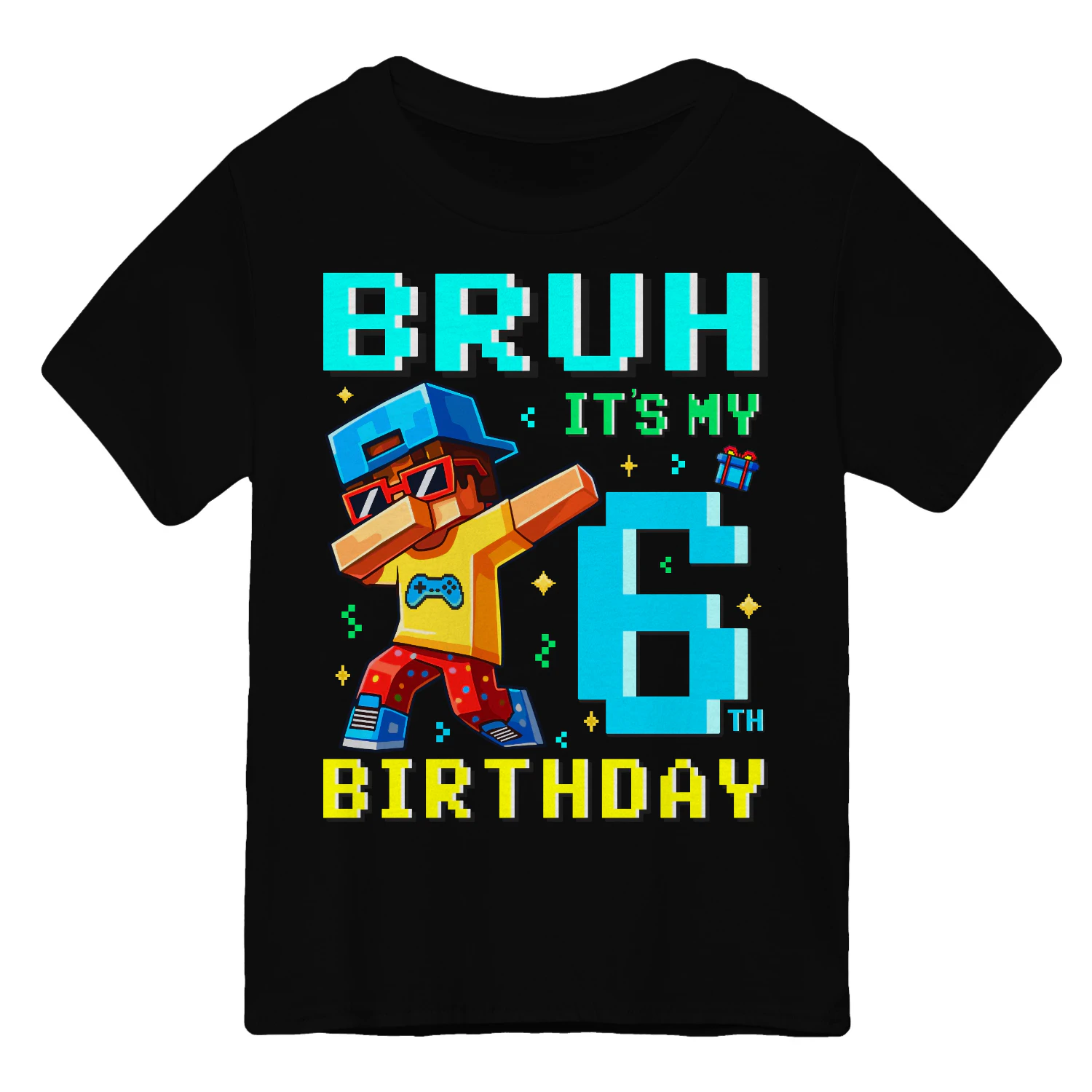 Bruh Its my 6th Birthday Pixel Gamer boys shirt