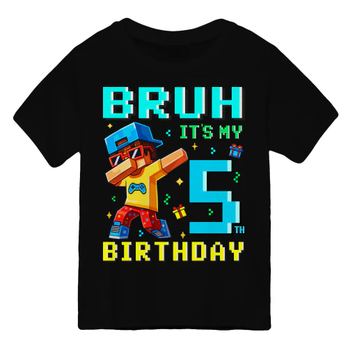 Bruh Its My 5th Birthday Pixel Gamer Boys