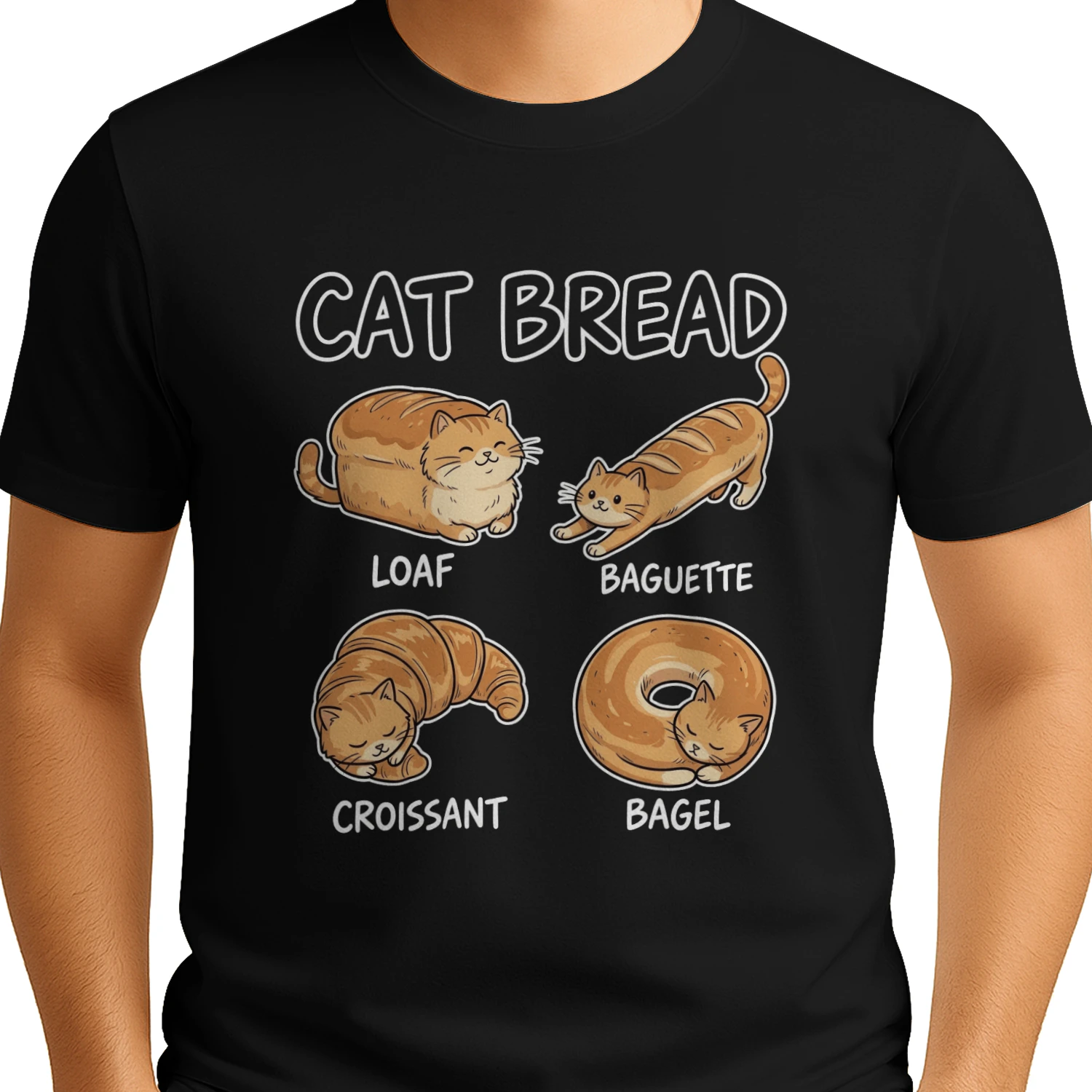 Cat Bread Shapes Funny Cat Lover T-Shirt