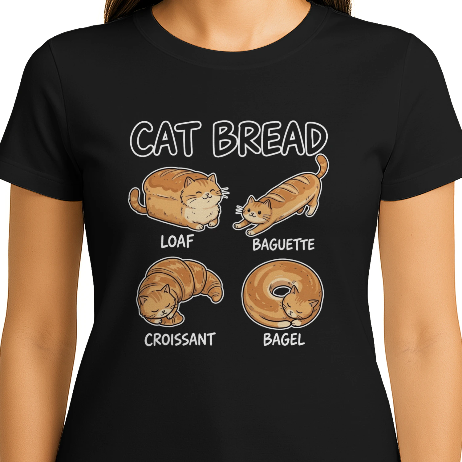 Cat Bread Shapes Funny Cat Lover T-Shirt