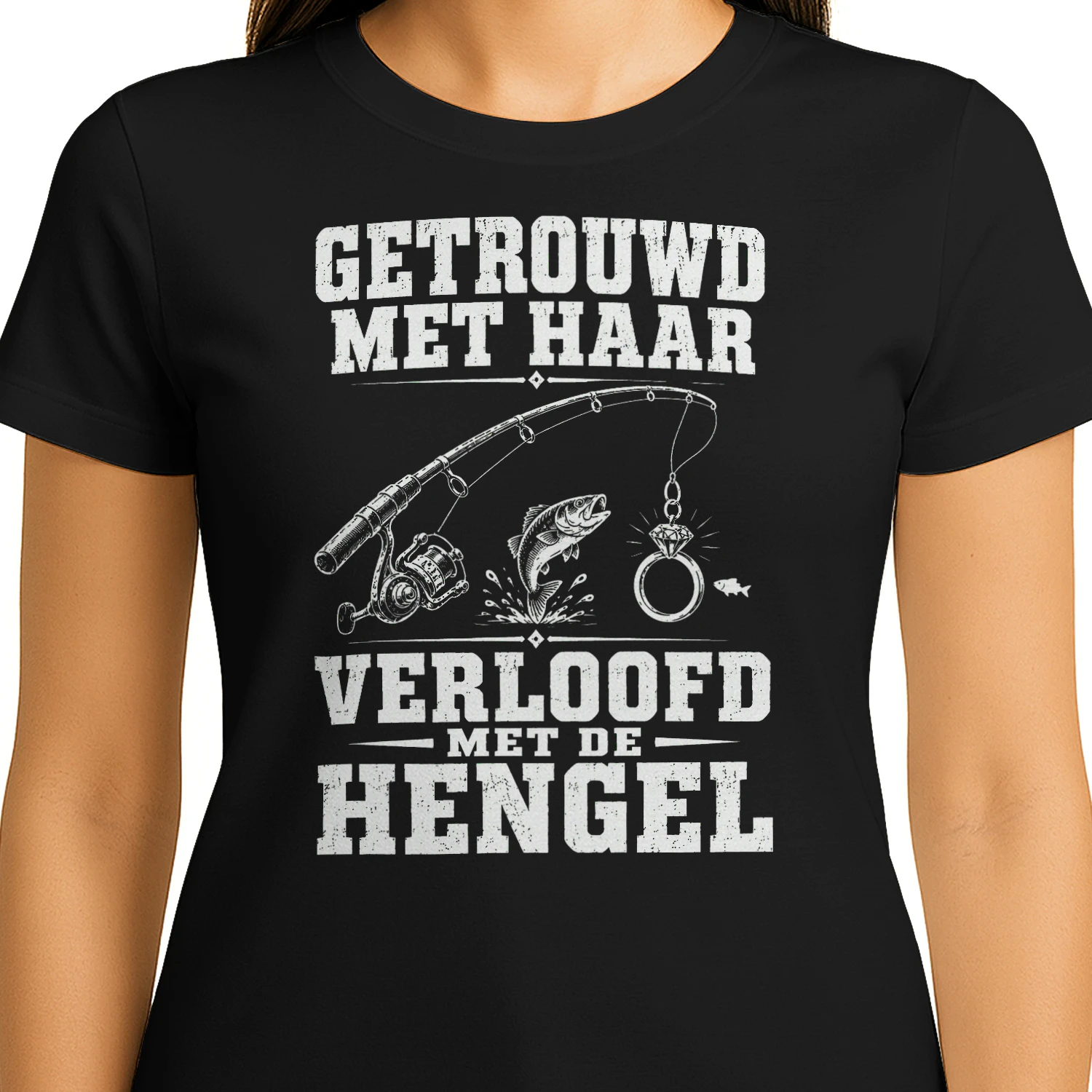 Getrouwd met haar. Verloofd met de hengel