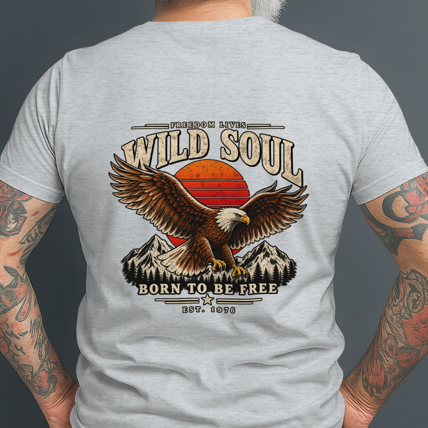 Untitled design (1)Retro Eagle Vintage T-Shirt – Wild Soul Born to Be Free