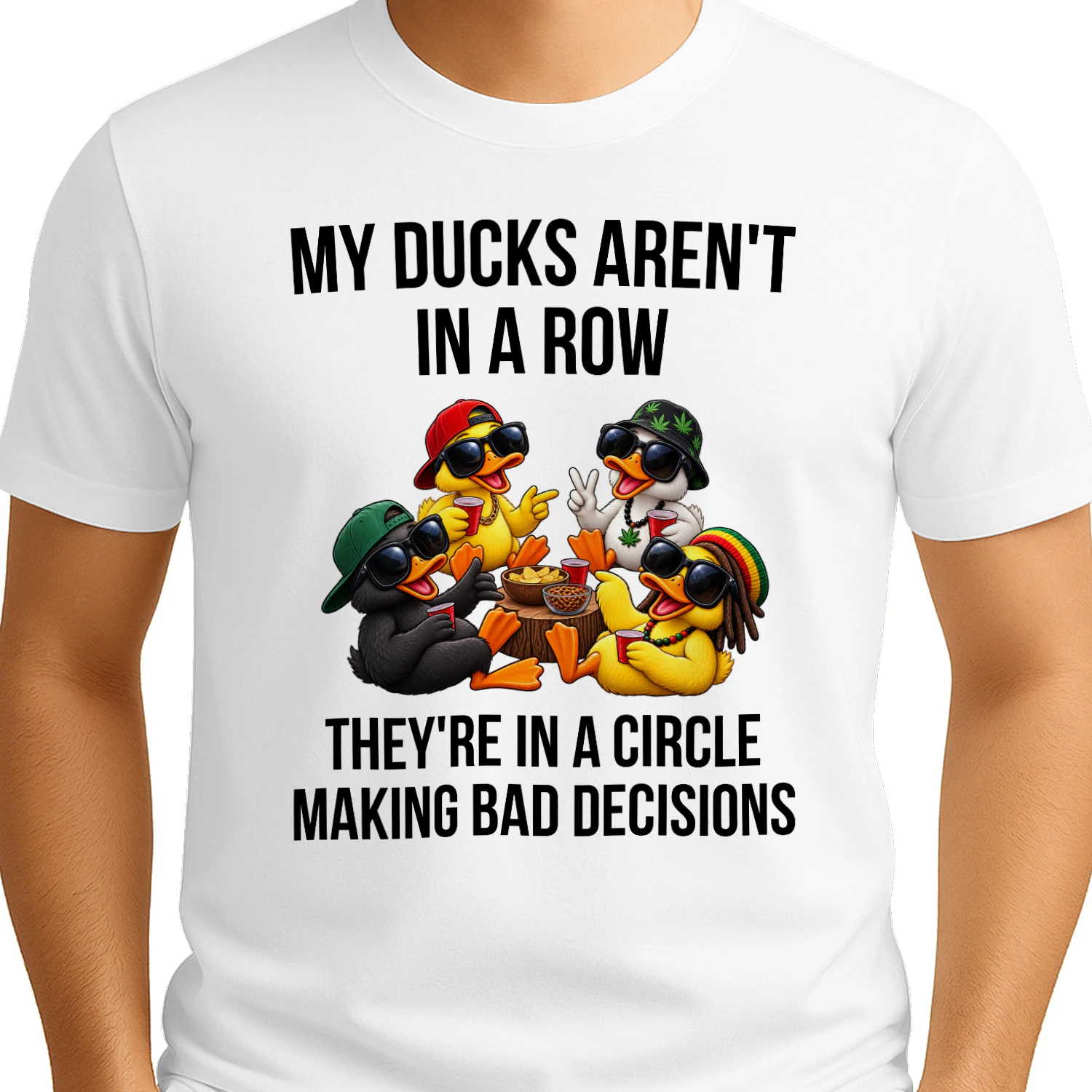 Funny Duck T-Shirt – Ducks Aren’t in a Row, They’re in a Circle