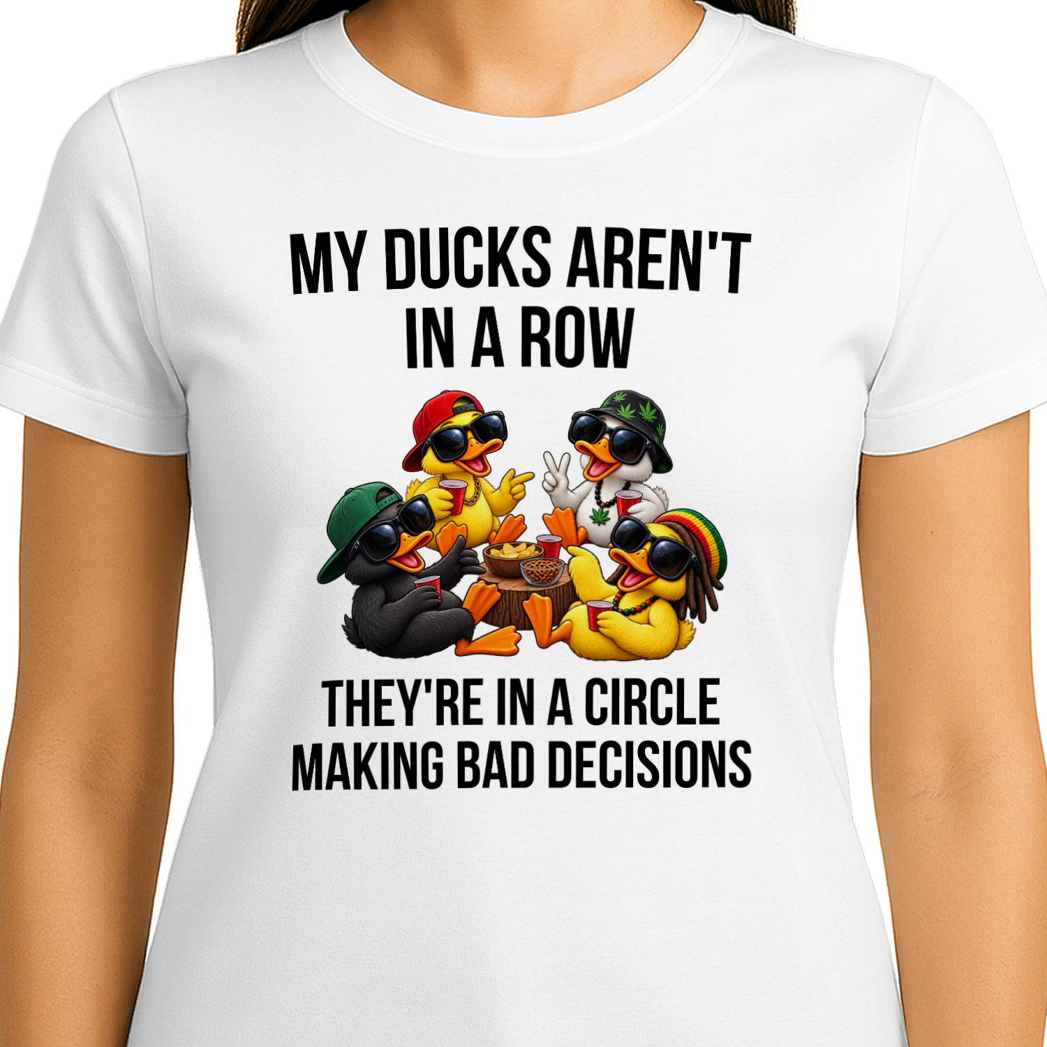 Funny Duck T-Shirt – Ducks Aren’t in a Row, They’re in a Circle