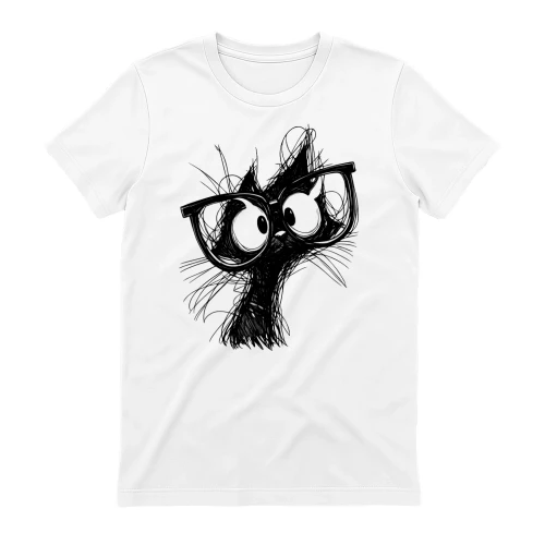 Funny Cat with Glasses T‑Shirt