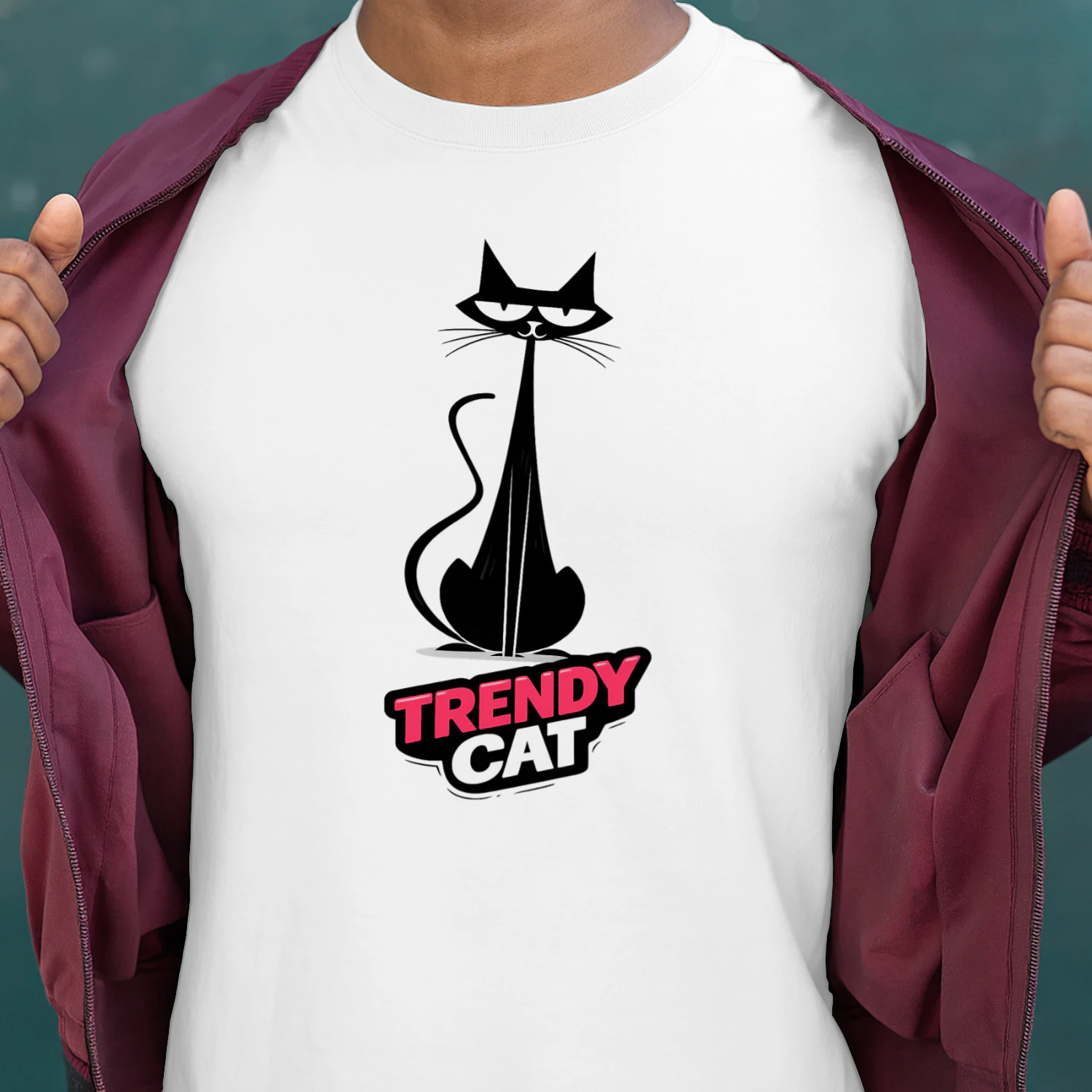 Trendy Cat Shirt – Minimalist Aesthetic Cat Tee, Fashion Cat Graphic, Cute Modern Cat Lover Apparel