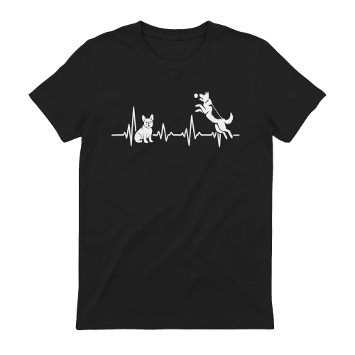 Frenchie Heartbeat Shirt – Minimalist ECG French Bulldog Tee, Dog Lover Gift, Frenchie Mom & Dad Apparel